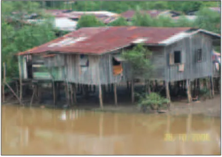 Gambar 5: Rumah nelayan di muara sungai di daerah Sipitang