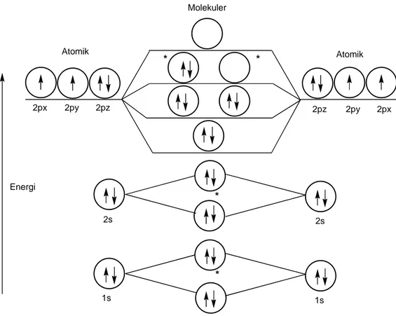 Gambar 2.  Orbital molekul oksigen singlet ( 1 O 2 ) 