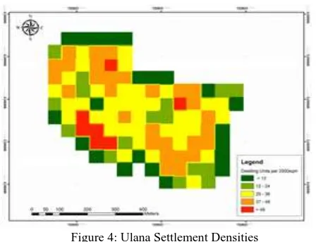 Figure 4: Ulana Settlement Densities 