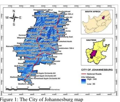 Figure 1: The City of Johannesburg map 