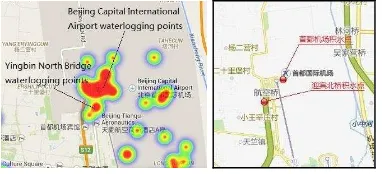 Figure 3. Comparison between Heat Hap of microblogging about Torrential Rain and Chart provided by the Official 