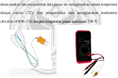 Gambar 10. Kabel sensor panas dan multimeter (Krisbow KW06-276) 
