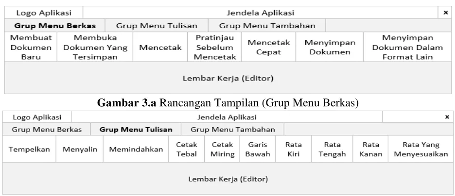 Gambar 3.a Rancangan Tampilan (Grup Menu Berkas) 