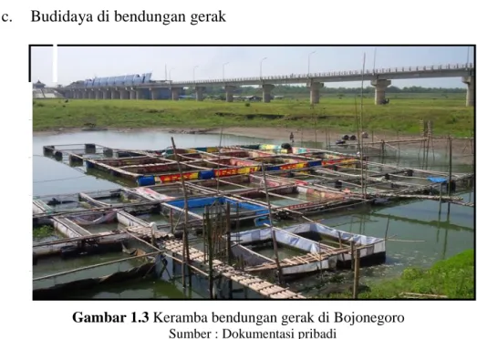 Gambar 1.3 Keramba bendungan gerak di Bojonegoro 