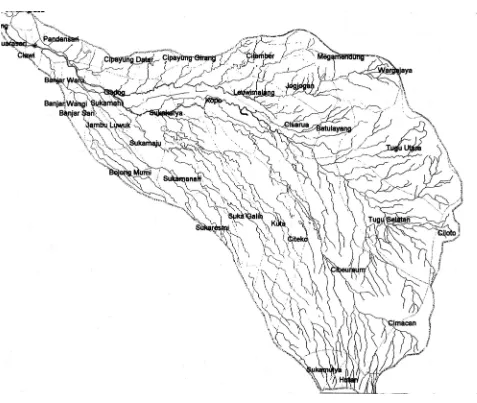 Gambar 1. Daerah aliran sungai Ciliwung Hulu 