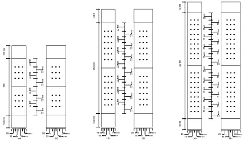 Figure C. Multiple rows specimen variations for tension loading test 