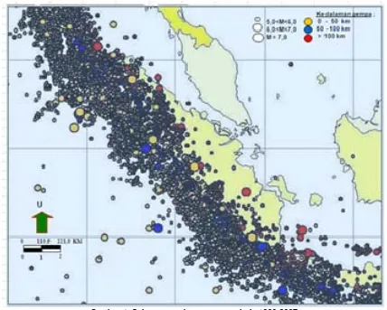 Gambar 1. Sebaran sumber gempa periode 1900-2007 (Gabungan Katalog NEIC, ISC dan EHB) 