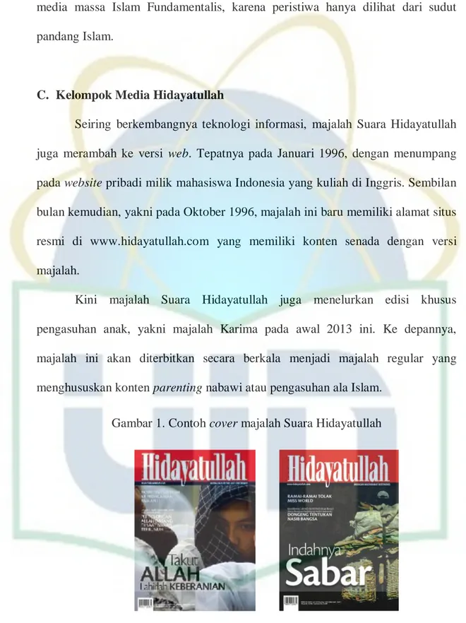 Gambar 1. Contoh cover majalah Suara Hidayatullah 