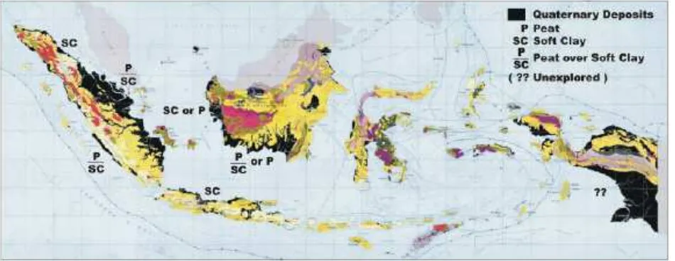 Figure 1. Peat location in Indonesia (GeoGuide, 2002) 