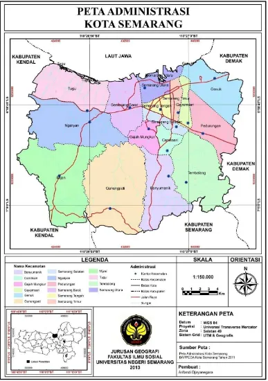 Gambar 4.1 Peta Administrasi Kota Semarang  