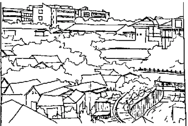 Gambar VIII : Komplek fakultas teknik UGM berfungsi di sebelah  baratnya sebagai edge terhadap sungai (Kali Code) 