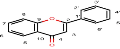 Gambar 4. Struktur Umum Flavonoid (Markham,1988) 