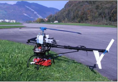 Figure 1: The Scout B1-100 UAV with the integrated laser scanning payload. 
