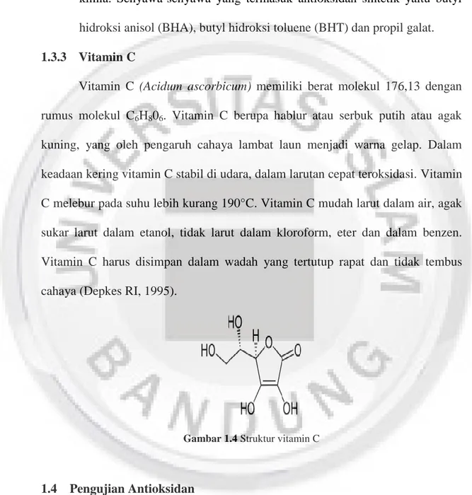 Gambar 1.4 Struktur vitamin C 