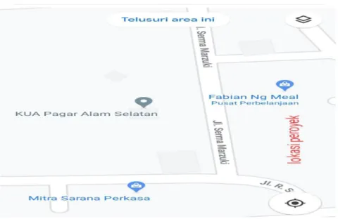 Gambar 2.1 peta GPS lokasi peroyek  (sumber CV. ZIKHA ANUGRAH) 