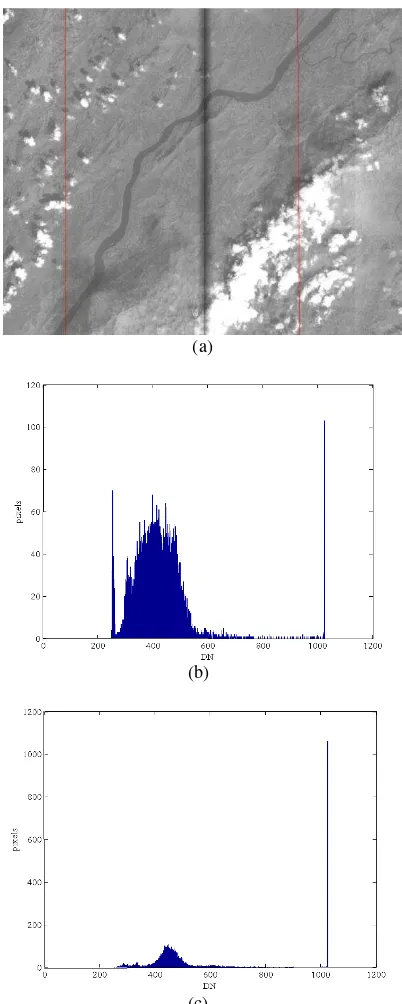 Figure 2 (a)result of correlation search,(b) comparision of histogram before(left) and after refine correction(right) 