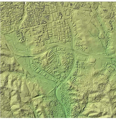 Figure 2: Shaded reference LIDAR DSM of the Terrassa area.