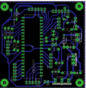 Gambar 8 Bentuk fisis board untuk sistem mikrokontroler ATmega32 