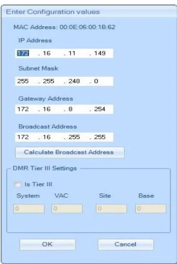 Gambar 7 Contoh proses penggantian IP Address perangkat repeater Simoco SDB680XD 