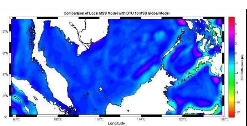 Figure 10. Localise Mean Sea Surface for Malaysian Sea    