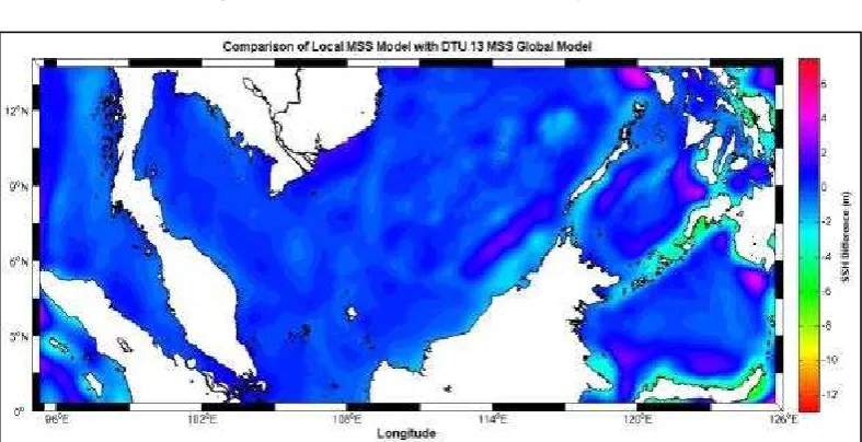 Figure 10. Localise Mean Sea Surface for Malaysian Sea    