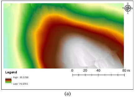 Figure 6 shows the results of DEM created from both interpolated using Kriging technique for slope map creation