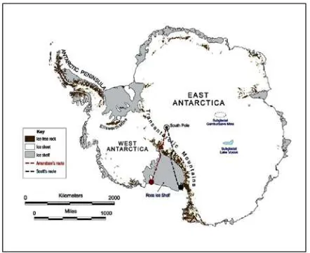 Figure.1. General geologic map of the Antarctic continent (modified from Talarico and Kleinschmidt, 2009)