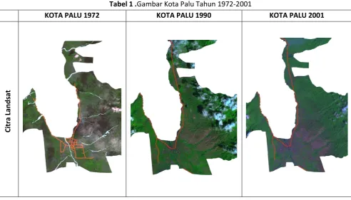 Tabel 1 .Gambar Kota Palu Tahun 1972-2001 