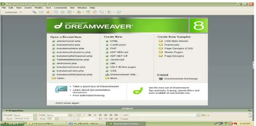 Gambar 5.1 Macromedia Dreamweaver 8 