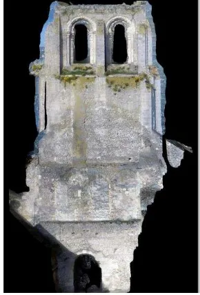 Figure 7. Orthoimage of the north wall of the Du Puy chapel