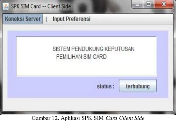 Gambar 12. Aplikasi SPK SIM Card Client Side 