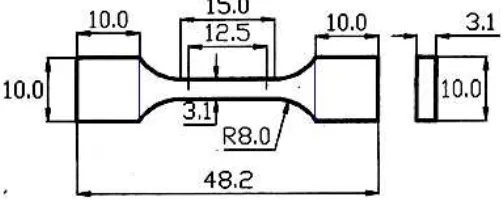Gambar 11. Ukuran spesimen uji tarik JIS Z2201 