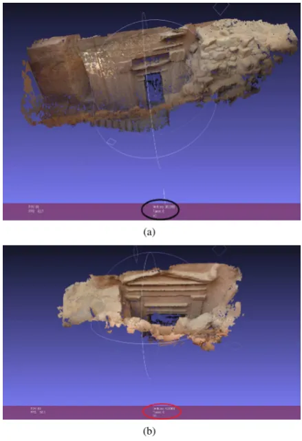 Figure 6. The dense point clouds of the excavation after the com-putation with PMVS-2