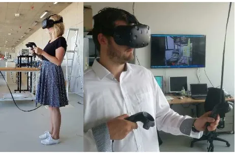 Figure 6. The virtual reality system HTC Vive in use. The 