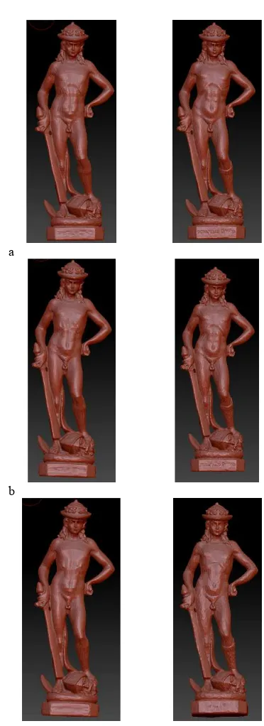 Table 4 Deviation of the three retopologized and decimated models of the statue from the high-resolution one (mm)