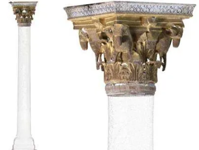 Figure 2: example of multiscale acquisition. The lower part of  the column was acquired with 24 mm and the resulting point cloud has a less than 1 cm resolution