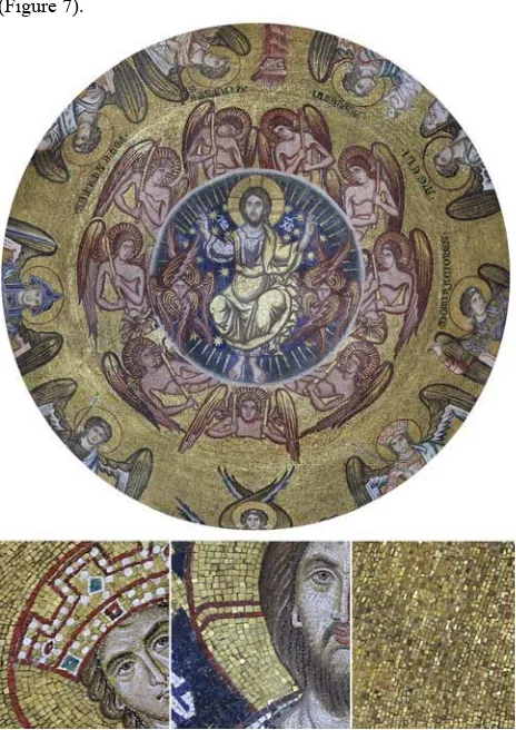 Figure 7: orthophoto of the dome of Baptistery with a detail where we can see each tessera