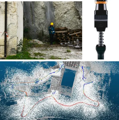 Figure 2. Survey operation with the Geomax Zenit 35 GNSS    (left), Leica TS06 total station survey (right)  