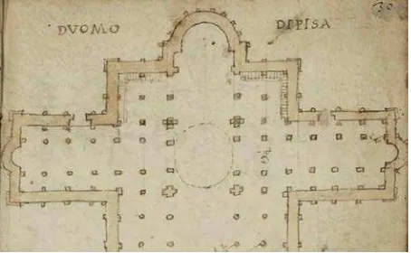 Figure 2. Orthographia Basilicae Pisanae by Giuseppe Martini (edited by Gustave Lejeal)