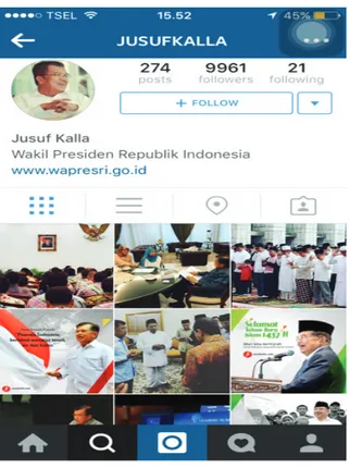 Gambar 3 Tampilan Instagram JUSUf KALLA 