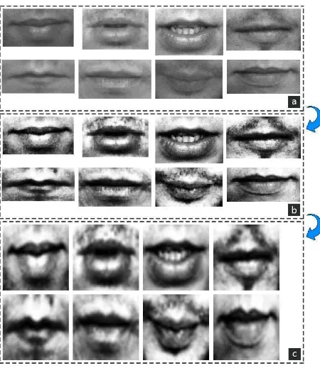 Figure 11. Examples of determination of the different speaker's lips 