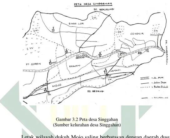 Gambar 3.2 Peta desa Singgahan  (Sumber kelurahan desa Singgahan) 