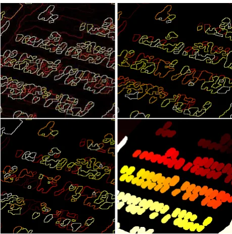 Figure 3. ucms, ranging from black (low probability) over red