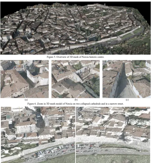 Figure 5. Overview of 3D mesh of Norcia historic centre. 