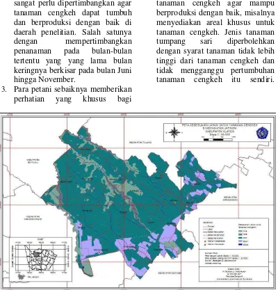 Gambar 1. Peta Persebaran Kesesuaian Lahan di Kecamatan Jatinom Kab. Klaten