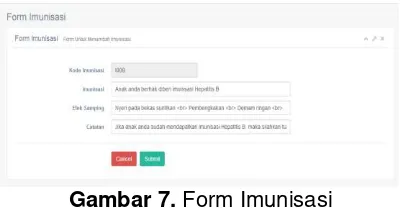 Gambar 7. Form Imunisasi 