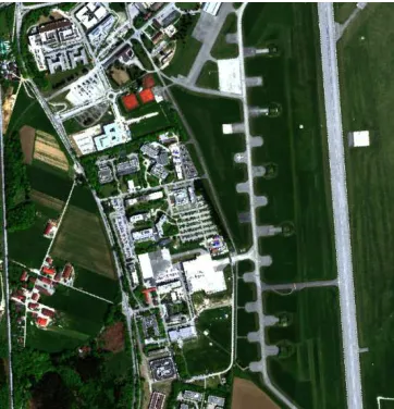 Figure 8. True colour composition of HySpex image acquired over DLR premises at Oberpfaffenhofen, Germany 