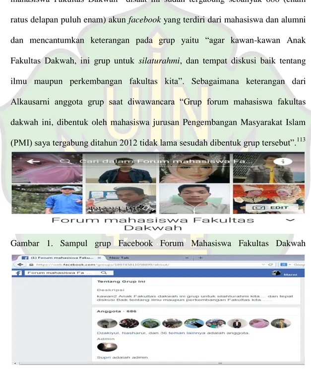 Gambar  1.  Sampul  grup  Facebook  Forum  Mahasiswa  Fakultas  Dakwah 