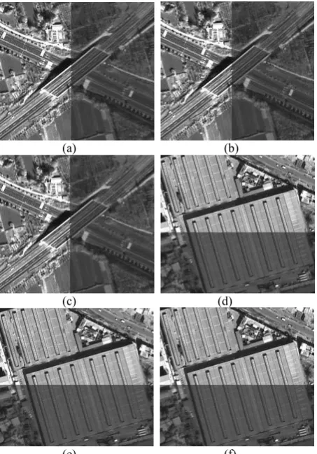 Figure 4. Stitching effect of test areas. (a) across track stitching