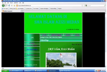 Gambar 5.4 Halaman Index Website SMA Islam Azizi Medan 